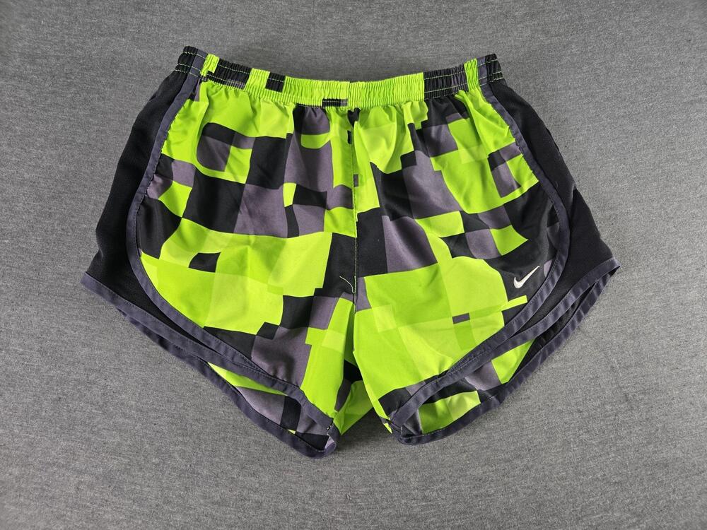 Nike Shorts Mens Small Green Geometric Dri-FIT Running Lined Lightweight Gym